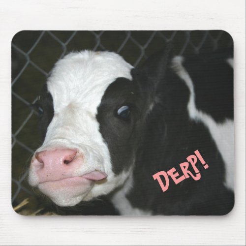 Funny Derp Cow Mousepad