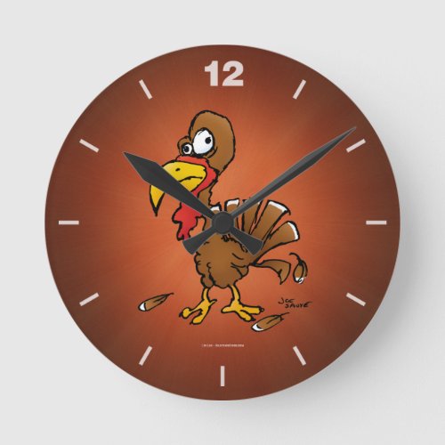 Funny Derp Turkey Cartoon Clock