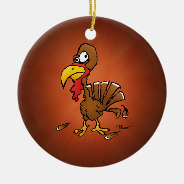 Funny Derp Turkey Ornament (Front)