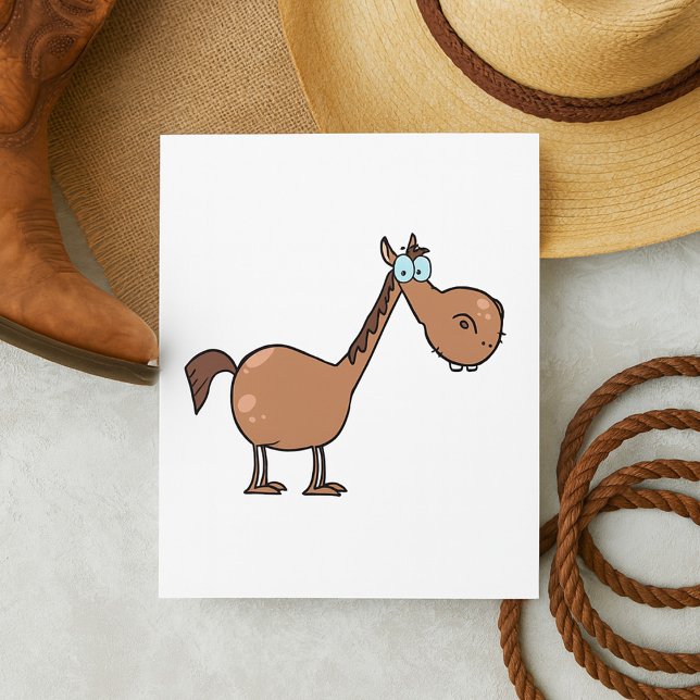 Funny Derpy Horse Silly Brown Stallion Invitation (Creator Uploaded)