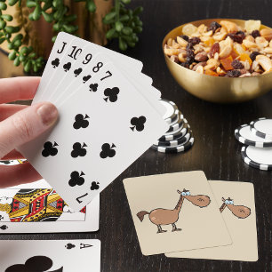 Funny Derpy Horse Silly Brown Stallion Poker Cards