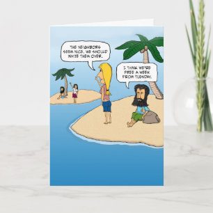 Funny Desert Island Neighbors Birthday Card