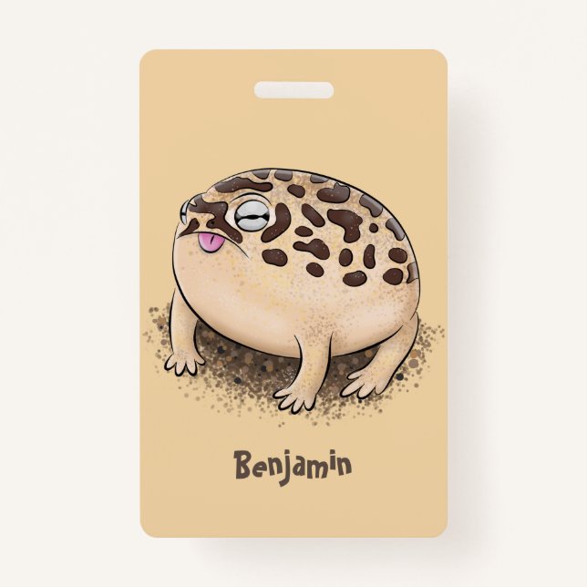 Funny desert rain frog cartoon illustration badge (Front)