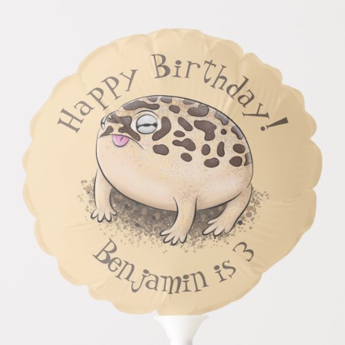 Funny desert rain frog cartoon illustration balloon