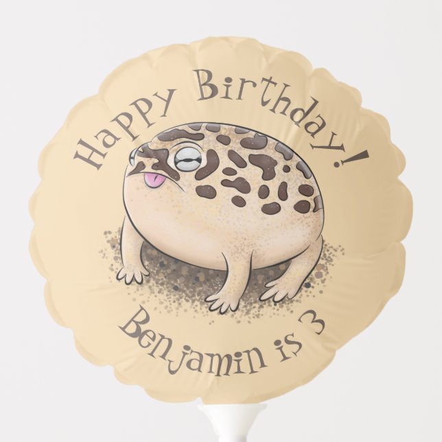 Funny desert rain frog cartoon illustration balloon (Front)