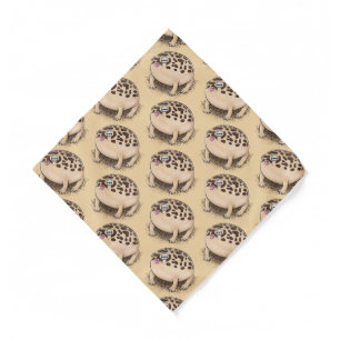 Funny desert rain frog cartoon illustration  bandana