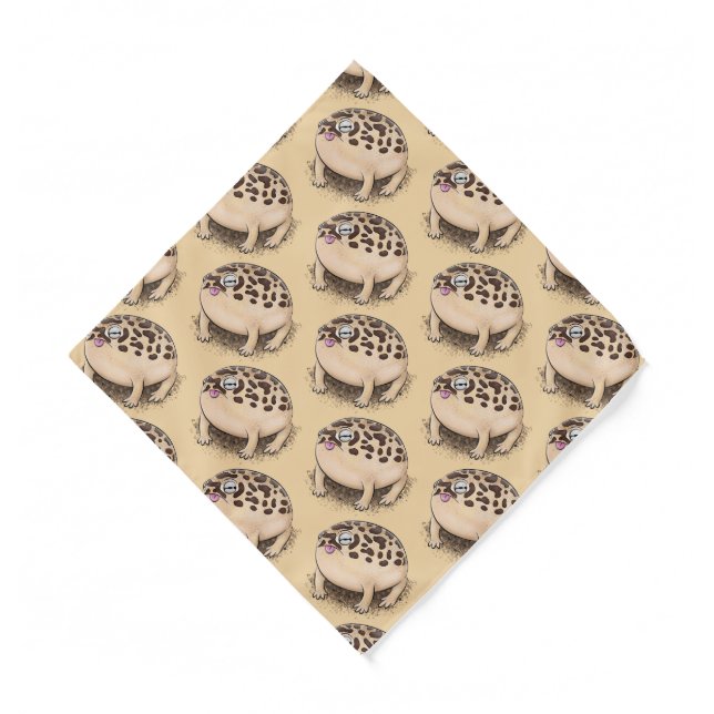 Funny desert rain frog cartoon illustration  bandana (Front)