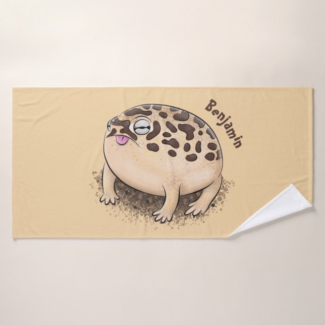 Funny desert rain frog cartoon illustration bath towel set (Bath Towel)