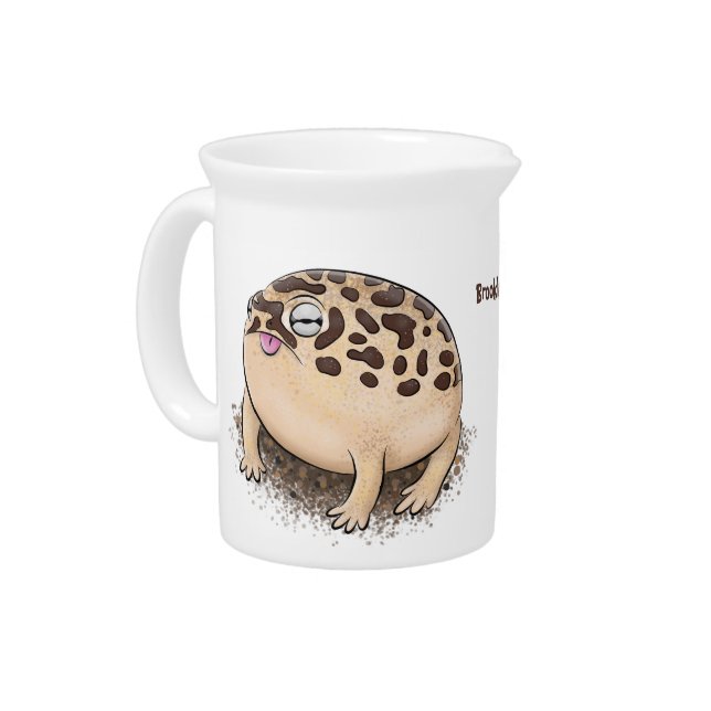 Funny desert rain frog cartoon illustration beverage pitcher (Left)