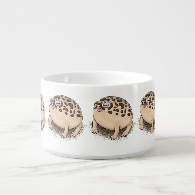 Funny desert rain frog cartoon illustration bowl (Center)