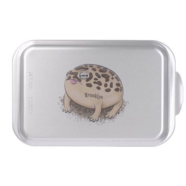 Funny desert rain frog cartoon illustration cake pan (Front)