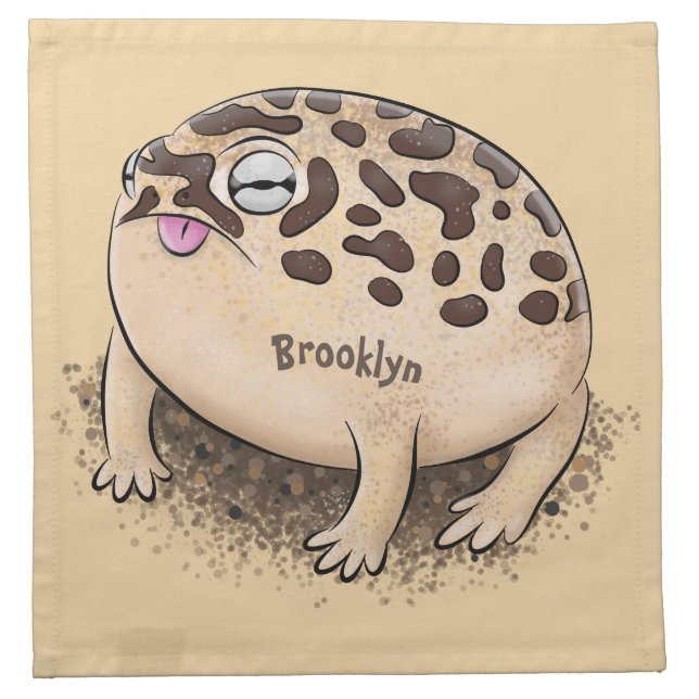 Funny desert rain frog cartoon illustration cloth napkin (Front)
