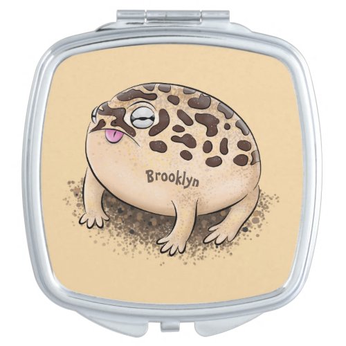 Funny desert rain frog cartoon illustration compact mirror