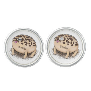 Funny desert rain frog cartoon illustration cufflinks