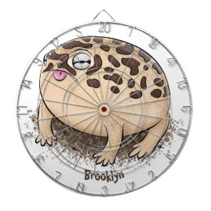 Funny desert rain frog cartoon illustration dart board