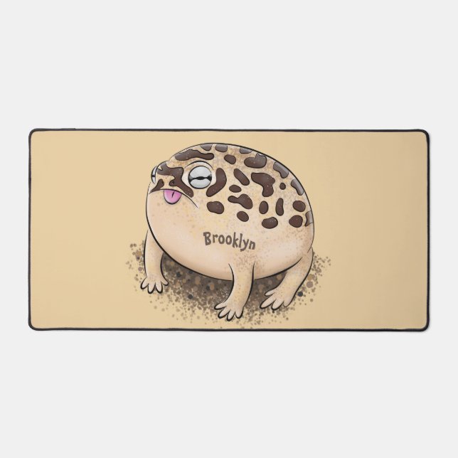 Funny desert rain frog cartoon illustration desk mat (Front)