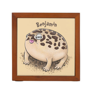 Funny desert rain frog cartoon illustration desk organizer