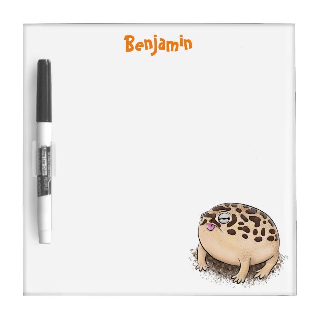 Funny desert rain frog cartoon illustration dry erase board (Front)
