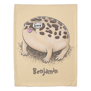 Funny desert rain frog cartoon illustration duvet cover