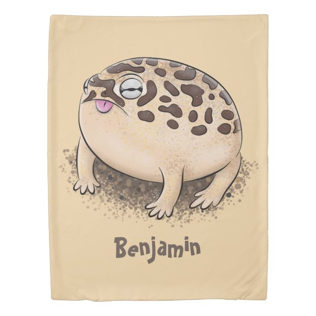Funny desert rain frog cartoon illustration duvet cover (Front)