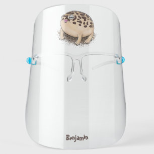 Funny desert rain frog cartoon illustration face shield