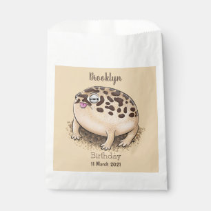 Funny desert rain frog cartoon illustration favor bag