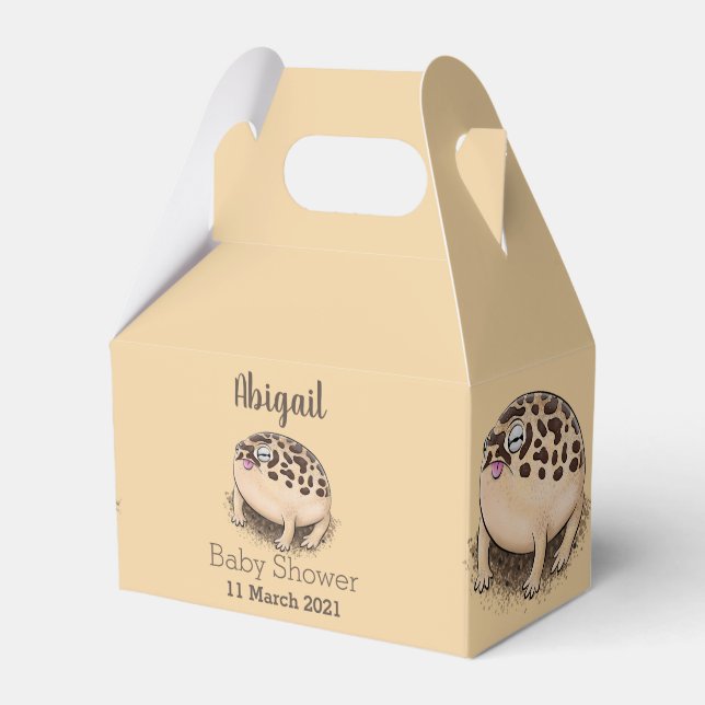 Funny desert rain frog cartoon illustration favor boxes (Front Side)