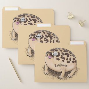 Funny desert rain frog cartoon illustration file folder