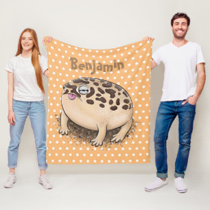 Funny desert rain frog cartoon illustration fleece blanket