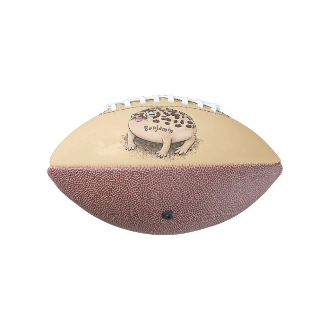 Funny desert rain frog cartoon illustration football (Rotated 270)
