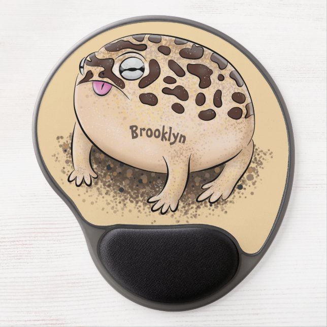 Funny desert rain frog cartoon illustration gel mouse pad (Front)