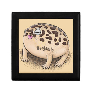 Funny desert rain frog cartoon illustration gift box
