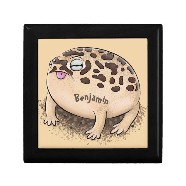 Funny desert rain frog cartoon illustration gift box (Front)
