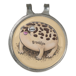 Funny desert rain frog cartoon illustration golf hat clip