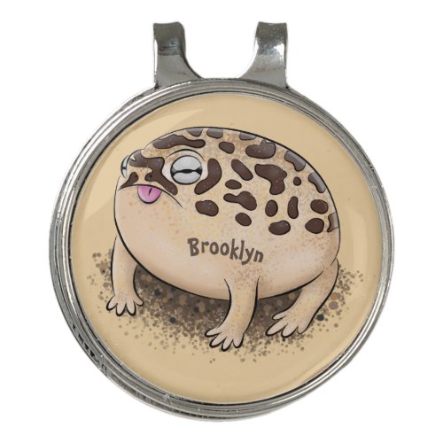 Funny desert rain frog cartoon illustration  golf hat clip