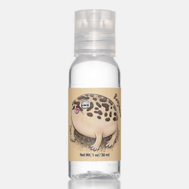 Funny desert rain frog cartoon illustration hand sanitizer (Front)