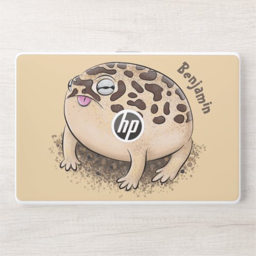 Funny desert rain frog cartoon illustration HP laptop skin