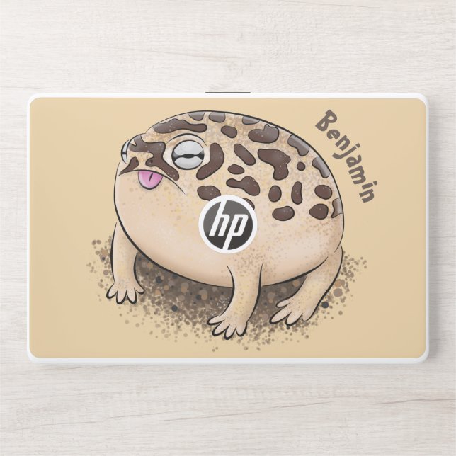Funny desert rain frog cartoon illustration HP laptop skin (Front)