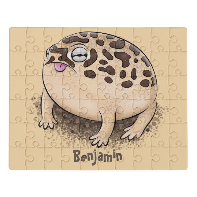 Funny desert rain frog cartoon illustration jigsaw puzzle (Puzzle Horizontal)