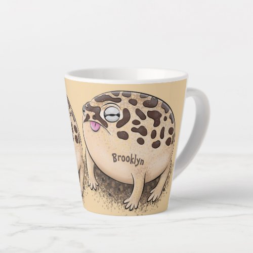 Funny desert rain frog cartoon illustration latte mug