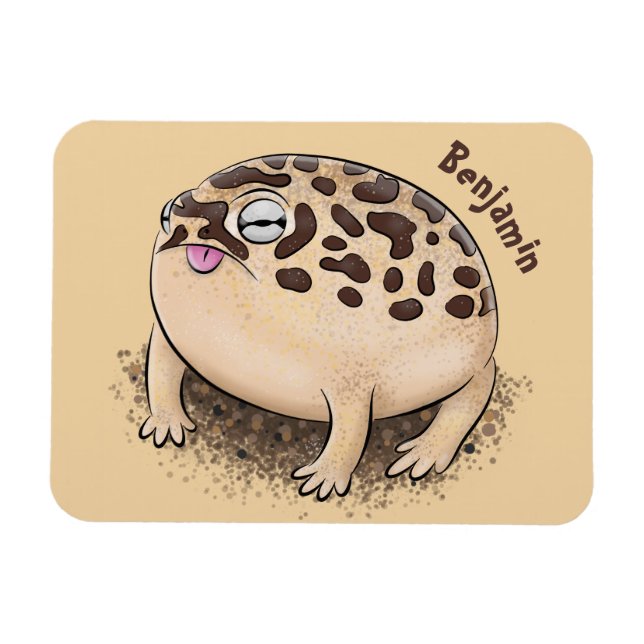 Funny desert rain frog cartoon illustration magnet (Horizontal)