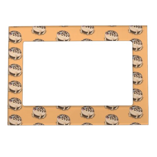 Funny desert rain frog cartoon illustration magnetic frame