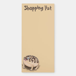 Funny desert rain frog cartoon illustration magnetic notepad