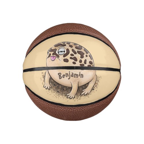 Funny desert rain frog cartoon illustration mini basketball