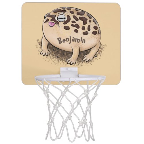 Funny desert rain frog cartoon illustration mini basketball hoop
