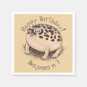Funny desert rain frog cartoon illustration napkins