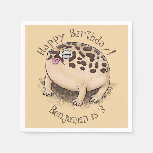 Funny desert rain frog cartoon illustration napkins