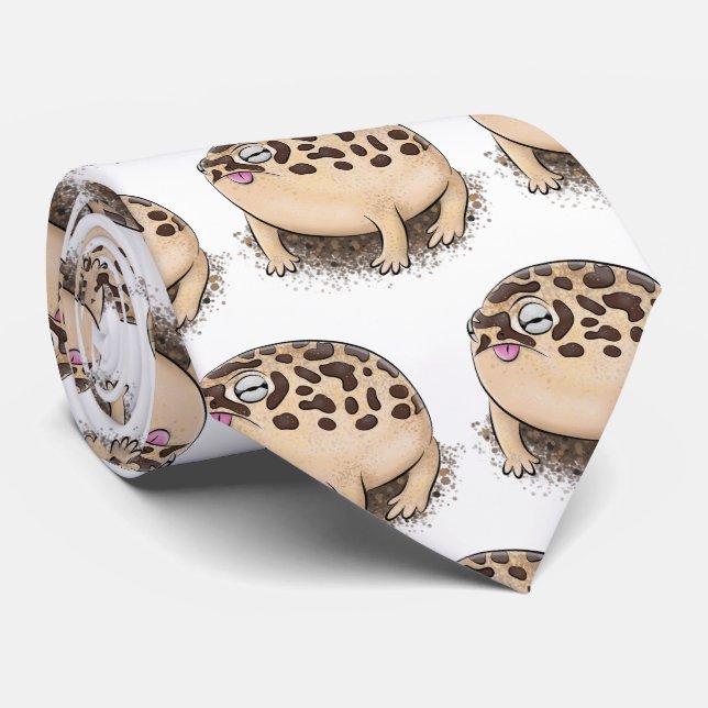 Funny desert rain frog cartoon illustration neck tie (Rolled)