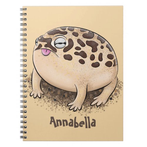 Funny desert rain frog cartoon illustration notebook