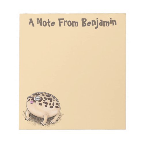 Funny desert rain frog cartoon illustration notepad